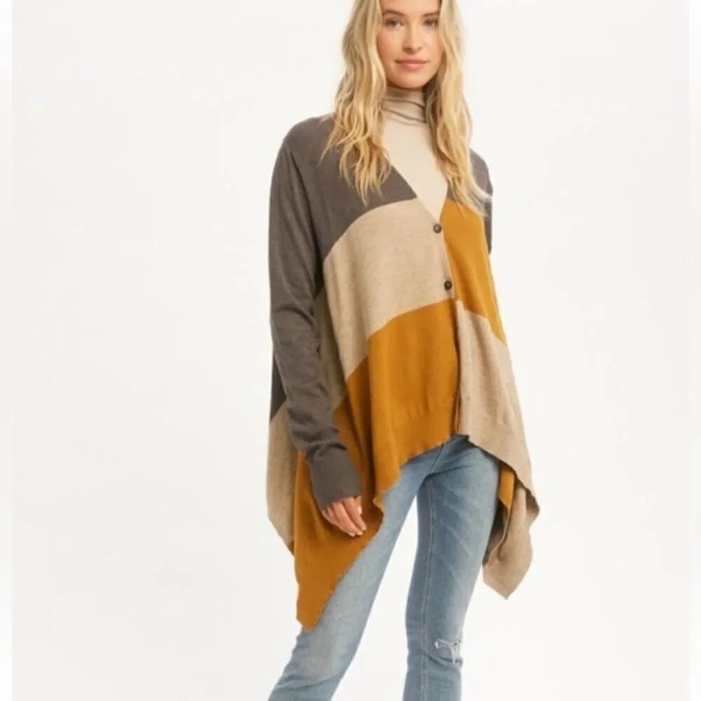 🆕 Mystree Colorblock Women's Sweater size L